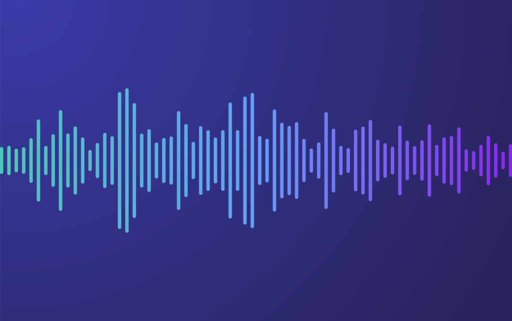 Music, podcast, sound waves