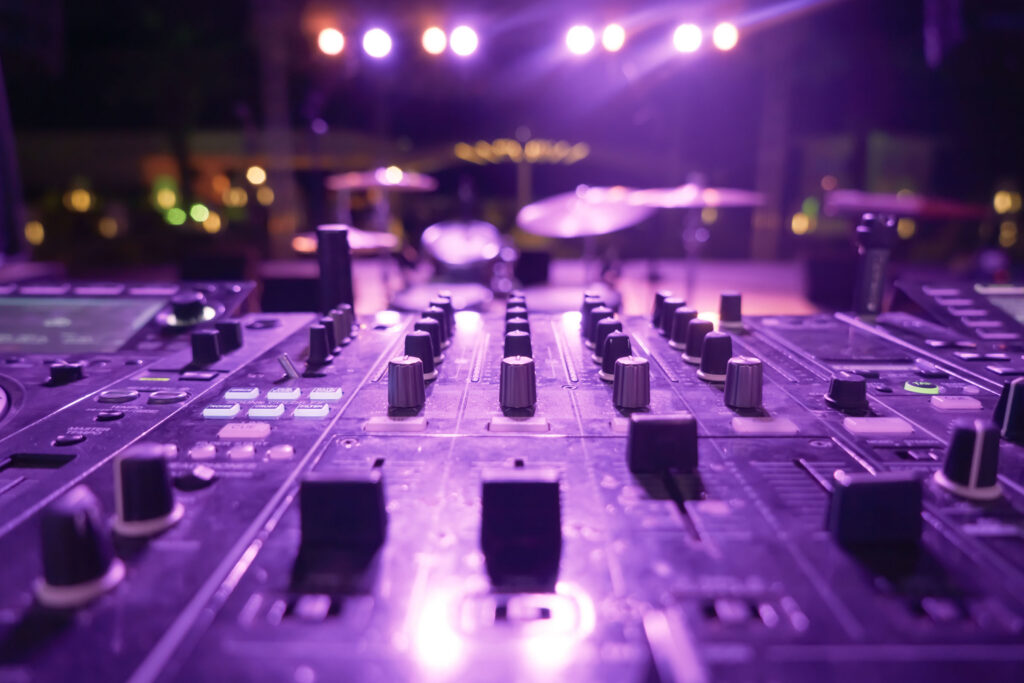 buttons on audio mixer